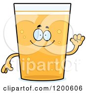 Cartoon Of A Friendly Waving Beer Mascot Royalty Free Vector Clipart