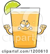 Cartoon Of A Mad Beer Mascot With A Lime Wedge Royalty Free Vector Clipart