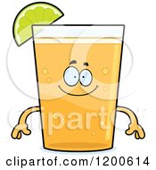 Poster, Art Print Of Happy Beer Mascot With A Slice Of Lime