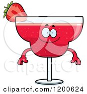 Cartoon Of A Happy Strawberry Daiquiri Mascot Royalty Free Vector Clipart