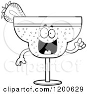 Cartoon Of A Black And White Smart Strawberry Daiquiri Mascot Royalty Free Vector Clipart