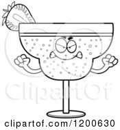 Cartoon Of A Black And White Mad Strawberry Daiquiri Mascot Royalty Free Vector Clipart by Cory Thoman