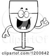 Cartoon Of A Black And White Smart Wine Glass Character Royalty Free Vector Clipart