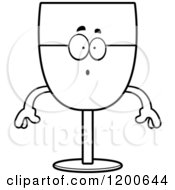 Cartoon Of A Black And White Surprised Wine Glass Character Royalty Free Vector Clipart