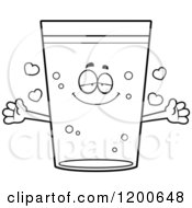 Cartoon Of A Black And White Loving Beer Mascot With Open Arms And Hearts Royalty Free Vector Clipart