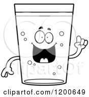Cartoon Of A Black And White Happy Beer Mascot With An Idea Royalty Free Vector Clipart