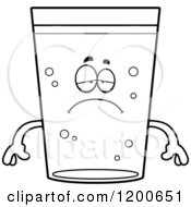 Cartoon Of A Black And White Depressed Beer Mascot Royalty Free Vector Clipart