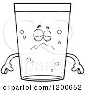 Cartoon Of A Black And White Sick Or Drunk Beer Mascot Royalty Free Vector Clipart