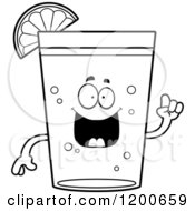 Cartoon Of A Black And White Happy Beer Mascot With An Idea And Lime Wedge Royalty Free Vector Clipart