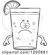 Cartoon Of A Black And White Depressed Beer Mascot With A Lime Wedge Royalty Free Vector Clipart