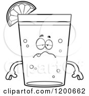 Cartoon Of A Black And White Sick Or Drunk Beer Mascot With A Lime Wedge Royalty Free Vector Clipart