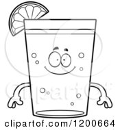 Cartoon Of A Black And White Happy Beer Mascot With A Slice Of Lime Royalty Free Vector Clipart