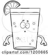 Cartoon Of A Black And White Surprised Beer Mascot With A Lime Wedge Royalty Free Vector Clipart