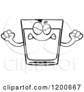 Cartoon Of A Black And White Mad Shot Glass Mascot Royalty Free Vector Clipart by Cory Thoman