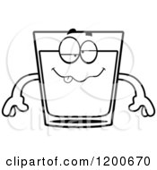 Black And White Drunk Shot Glass Mascot