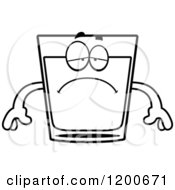 Poster, Art Print Of Black And White Depressed Shot Glass Mascot