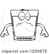 Poster, Art Print Of Black And White Sick Shot Glass Mascot