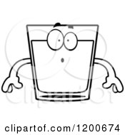 Poster, Art Print Of Black And White Surprised Shot Glass Mascot