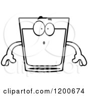 Cartoon Of A Black And White Surprised Shot Glass Mascot Royalty Free Vector Clipart by Cory Thoman