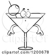 Cartoon Of A Black And White Surprised Martini Mascot Royalty Free Vector Clipart