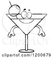 Cartoon Of A Black And White Happy Martini Mascot Royalty Free Vector Clipart by Cory Thoman