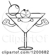 Cartoon Of A Black And White Mad Martini Mascot Royalty Free Vector Clipart