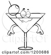 Cartoon Of A Black And White Drunk Martini Mascot Royalty Free Vector Clipart