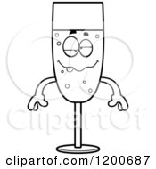 Cartoon Of A Black And White Sick Or Drunk Champagne Mascot Royalty Free Vector Clipart by Cory Thoman