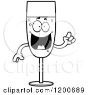 Cartoon Of A Black And White Smart Champagne Mascot Royalty Free Vector Clipart by Cory Thoman