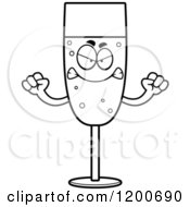 Cartoon Of A Black And White Mad Champagne Mascot Royalty Free Vector Clipart
