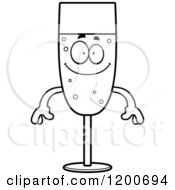 Cartoon Of A Black And White Happy Champagne Mascot Royalty Free Vector Clipart