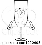 Cartoon Of A Black And White Surprised Champagne Mascot Royalty Free Vector Clipart by Cory Thoman