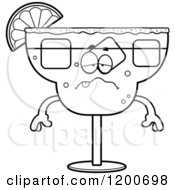 Cartoon Of A Black And White Sick Or Drunk Margarita Mascot 2 Royalty Free Vector Clipart by Cory Thoman