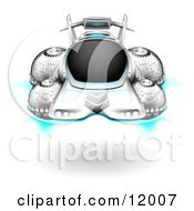 Hover Car Floating Above The Ground Clipart Illustration