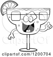 Cartoon Of A Black And White Smart Margarita Mascot Royalty Free Vector Clipart