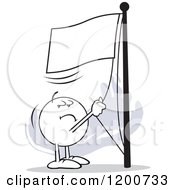 Poster, Art Print Of Run It Up The Flagpole Moodie Character Over Gray