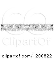 Clipart Of A Black And White Ornate Floral Border Royalty Free Vector Illustration