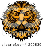 Poster, Art Print Of Orange Angry Lion Head