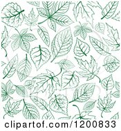Clipart Of A Seamless Background Pattern Of Green Leaves Royalty Free Vector Illustration by Vector Tradition SM
