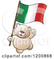 Poster, Art Print Of Teddy Bear With An Italian Flag