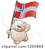 Poster, Art Print Of Teddy Bear With A Norway Flag