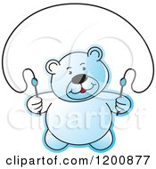 Poster, Art Print Of Blue Teddy Bear Using A Jump Rope