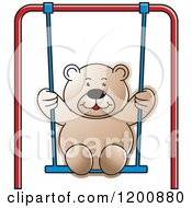 Poster, Art Print Of Brown Teddy Bear Swinging