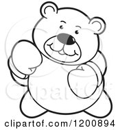 Poster, Art Print Of Black And White Boxing Teddy Bear