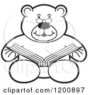 Poster, Art Print Of Black And White Teddy Bear Reading A Book