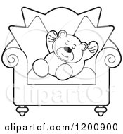 Poster, Art Print Of Black And White Teddy Bear Sleeping On A Chair