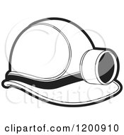 Poster, Art Print Of Black And White Mining Helmet And Lamp