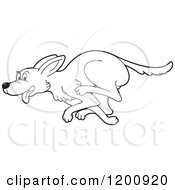 Poster, Art Print Of Black And White Outlined Running Dog