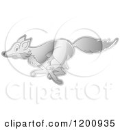Poster, Art Print Of Reflective Silver Running Fox