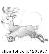 Poster, Art Print Of Reflective Silver Running Deer